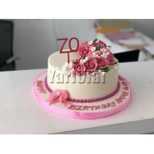 Pink Rose Cake With Number Topper